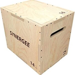 Synergee 3 in 1 Wood Plyometric Box for Jump Training and Conditioning Synergee Wooden Plyo Box All In One Jump Plyo B