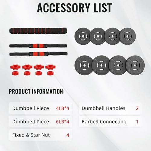 Fitvids Adjustable Dumbbell Set for Home Gym Exercise 40lbs or 60lbs | Fitvids 2 in 1 or 4 in 1 Adjustable Dumbbell Se