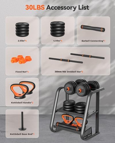 FEIERDUN Adjustable Dumbbells for Home Gym Use by Men and Women during Fitness Exercises