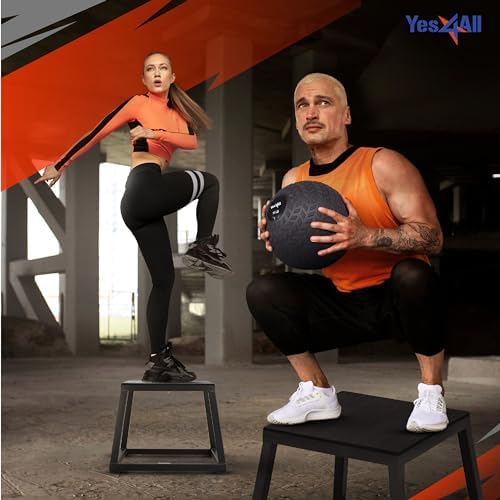 High Capacity Metal Plyometric Box for Home Gym Workouts | Pre-Assembled Yes4All Plyo Jump Platform, 550lbs Step Box |