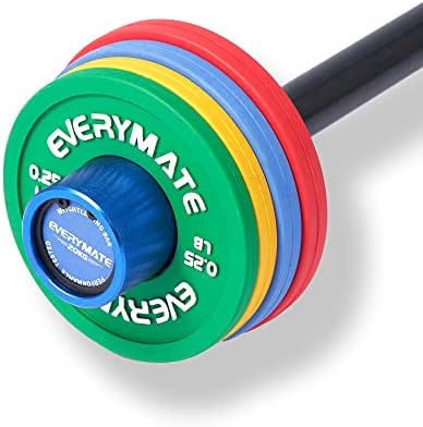 EVERYMATE Rubber Fractional Weight Plates Set of 8 Micro Weight Plate Pair of 0.25LB 0.5LB 0.75LB 1 LB for Olympic Barbe