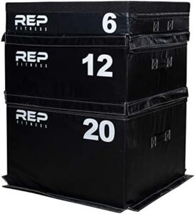 Adjustable REP Fitness Plyo Box Set for Home Gym HIIT & CrossFit Workouts | Stackable Soft Foam REP Fitness Plyo Box fo