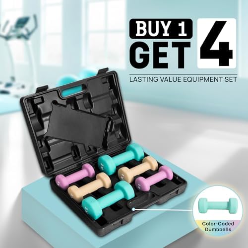 Yes4All Neoprene Coated Dumbbell Hand Weights with Multiple Weight Options for Home Gym Fitness Lovers | Yes4All Anti-R