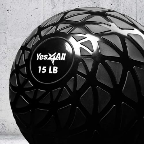 Yes4All Slam Balls, Durable PVC Sand Filled, Core Strengthening Workout Ball for Fitness Enthusiasts at Home Gym