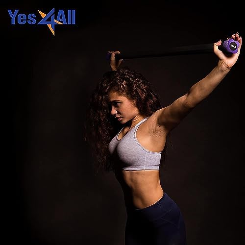 Yes4All Total Body Workout Weighted Bar - Ideal for Home and Gym Fitness Enthusiasts - Strength and Yoga Training - 1|5l