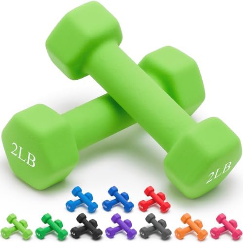 Portzon Dumbbells 10 Colors Options 1-15LB Anti-Slip Anti-Roll Hex Shape