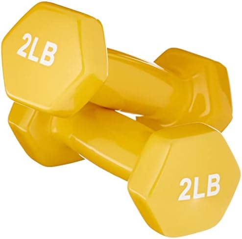 Amazon Basics Vinyl Coated Dumbbell Hand Weights for Home Gym Fitness Lovers | Amazon Basics Vinyl Coated Dumbbell Hand