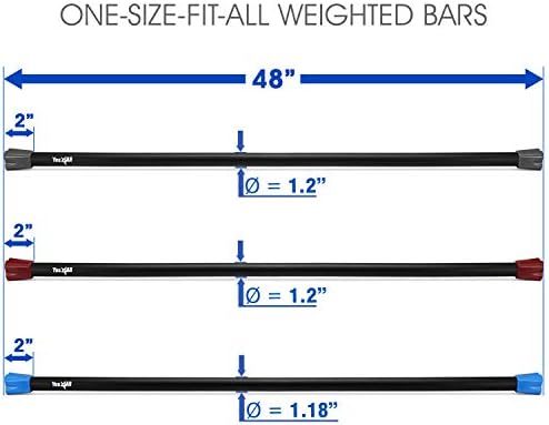 Yes4All Total Body Workout Weighted Bar for Strength Training and Home Gym Use - Single/Combo | Yes4All Resistance Ba