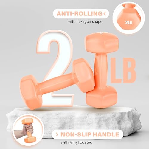 Yes4All Vinyl Hexagon Dumbbells - 2-in-1 Adjustable Set (2-15 lbs) for Home Gym Strength Training
