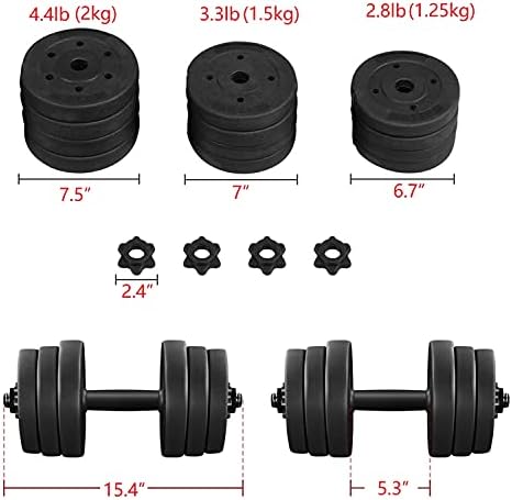 Yaheetech Adjustable Dumbbells Weight Set for Women & Men Home Gym Fitness Equipment