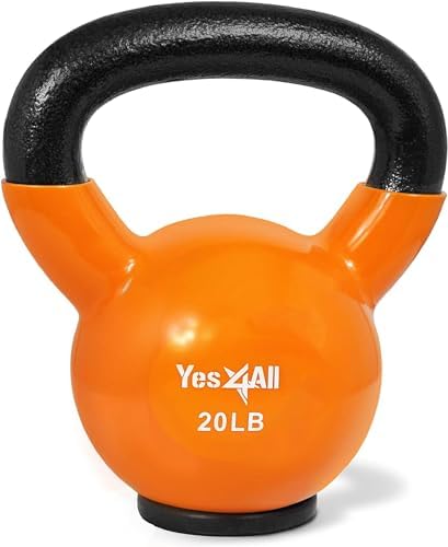 Yes4All Rubber Base Kettlebells for WomenStrength Training (10-65 lbs) Yes4All Kettlebells for Women Fitness Rubber Ba
