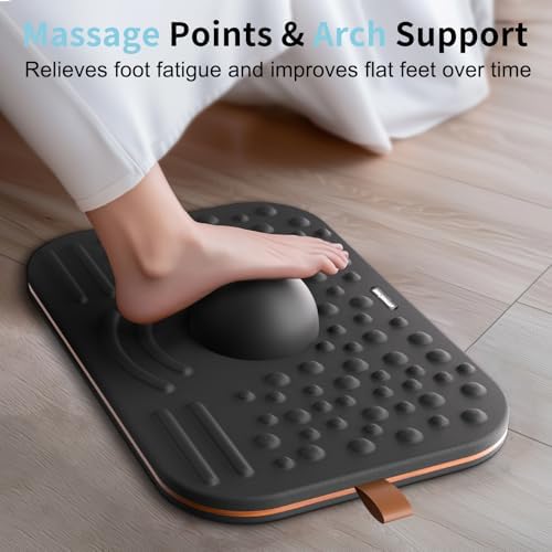 2-in-1 Dual-Sided Wobble Board & Anti-Fatigue Standing Mat for Standing Desk at Home and Gym | Balance Board and Anti-F