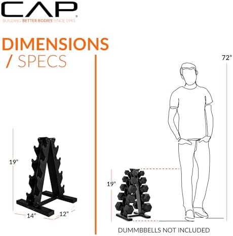 CAP Barbell Rubber Coated Dumbbells for Home Gym Fitness Lovers | Multiple Weight Options | CAP Barbell Heavy Duty Rubb