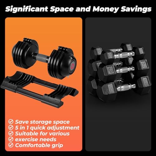 Adjustable Dumbbell Set for Home Gym Enthusiasts | Adjustable Dumbbells with Weight Plates for All Levels | Adjustable