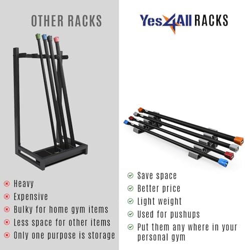 Yes4All Total Body Workout Weighted Bar for Strength Training and Home Gym Use - Single/Combo | Yes4All Resistance Ba