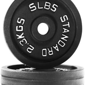 Fitvids Cast Iron Weight Plate 1-Inch Standard for Strength Training & Weightlifting Home Gym, Multiple Weights Availabl