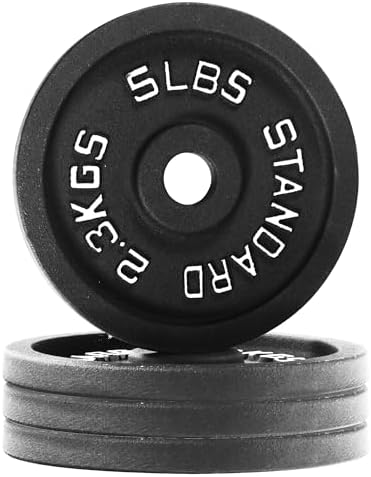 Fitvids Cast Iron Weight Plate 1-Inch Standard for Strength Training & Weightlifting Home Gym, Multiple Weights Availabl