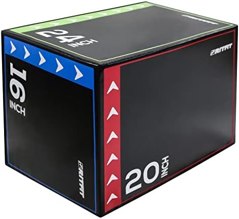 RitFit 3 in 1 Plyo Box Heavy Duty High Density Foam Jumping Box 20"x18"x16" Home Gym Fitness 440lb Weight Capacity
