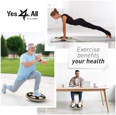 Yes4All Versatile Wooden Wobble Balance Board, Core Training, Exercise Balance Stability Trainer