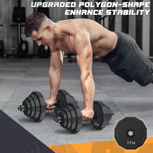 KISS GOLD Adjustable Dumbbells with Solid Steel Home Gym Equipment for Men and Women Strength Training KISS GOLD 22Lbs 4