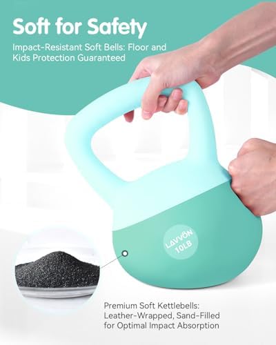 Cushioned Impact-Resistant Base Kettlebell for Home Workouts, Anti-Slip Grip Weight for Women & Men, Safe Strength Train