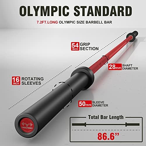 Olympic Barbell for Weightlifting 700LB, Fitness Buffs, Home Gym, Strength Training, 9'9" Long