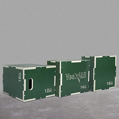 Yes4All 3 in 1 Non-Slip Wooden Plyo Box, Home Gym Plyometric Box for Athletes - Green Yes4All 3 in 1 Non-Slip Wooden P