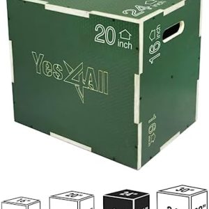 Yes4All 3 in 1 Non-Slip Wooden Plyo Box, Home Gym Plyometric Box for Athletes - Green Yes4All 3 in 1 Non-Slip Wooden P