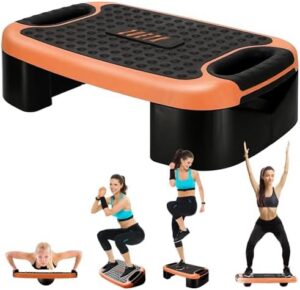 4-In-1 Aerobic Balance Board and Step Up Exercise Platform - Adjustable Multifunctional Balance Board Slant Board, Stepp