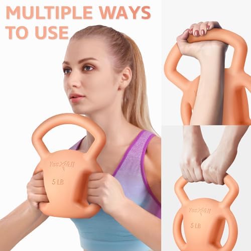 Yes4All Kettlebell, Strength Training Kettlebells for Women, Wide Multi-grip Textured Handle for Home Gym Exercises & Fu