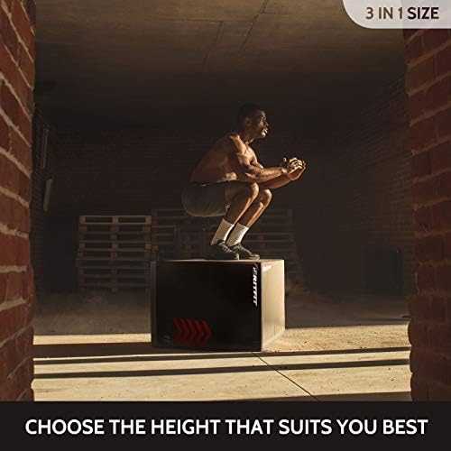 RitFit 3 in 1 Plyo Box Heavy Duty High Density Foam Jumping Box 20"x18"x16" Home Gym Fitness 440lb Weight Capacity