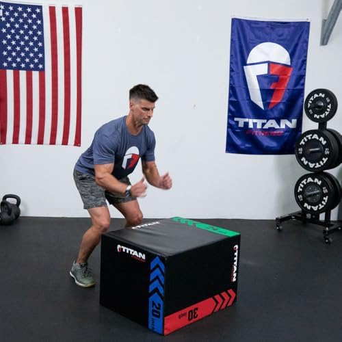 Titan Fitness Heavy Duty Pro-Duty HIIT Foam Plyometric Box for Home and Gym Use - Box Squats and Step-Ups, Suitable for