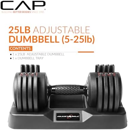 Adjustable Round Dumbbell Weights | CAP Barbell | Multiple Handle Options, Singles & Pairs | 1|5 lb, 25 lb & 55 lb | Gym