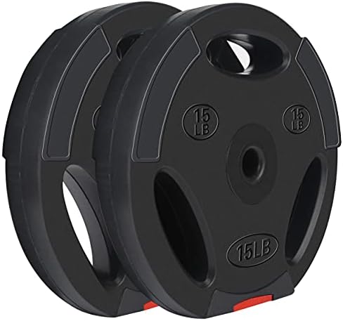 Fitvids Vinyl Standard 1-Inch Plate Weight Plate Set for Strength Training and Bodybuilders at the Gym