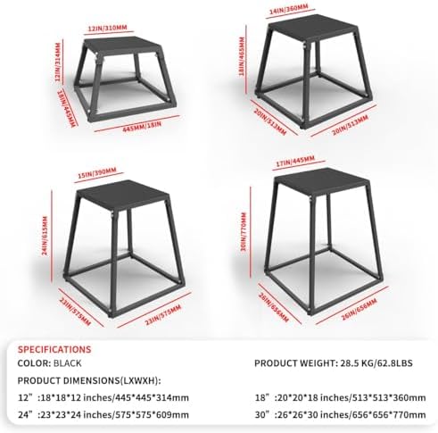 Anti-slip exercise step up box for strength and conditioning training | Durable home gym plyo box for fitness enthusias