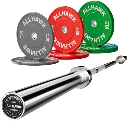 Olympic Barbell 7ft 45LB for Weightlifting Powerlifting, Home Gym Strength Training, Squats Deadlifts Presses Rows Curls