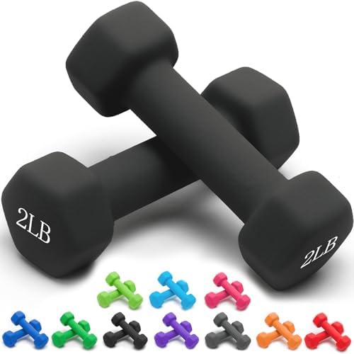 Portzon Dumbbells 10 Colors Options 1-15LB Anti-Slip Anti-Roll Hex Shape
