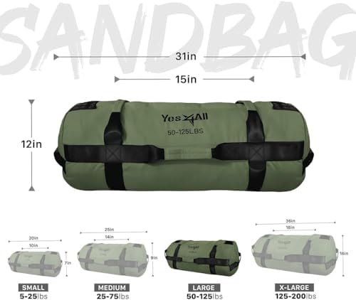 Yes4All Adjustable Sand Bags for Workout, Ideal for Home Gym and Fitness Lovers, Multiple Colors and Sizes Available (5