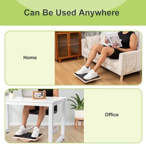 Wooden Rocker Balance Board for Adults & Seniors - Dual-Direction Wobble & 17° Tilt Stability Trainer - Supports 400 lbs