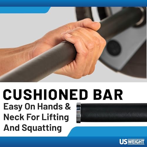 US Weight 43 LB Barbell Weight Set for Home Gym with Adjustable Weights for Muscle Building and Fitness Lifting