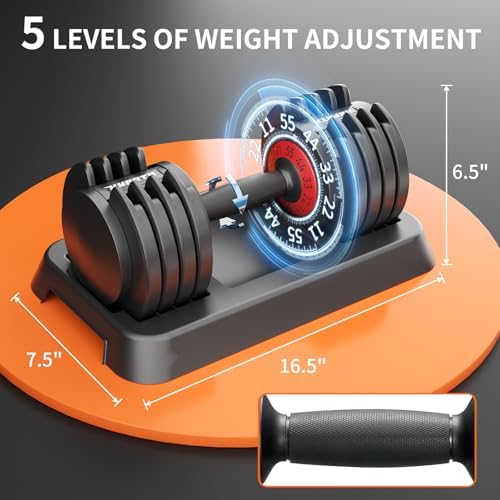 Adjustable 25/55 lbs Dumbbell Set for Home Workout, Suitable for Men and Women, Pair Dumbbells with Adjustable Weights