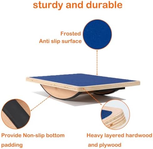 Balance Board Professional for Adults Anti-Slip 350LBS for Physical Therapy Standing Desk Core Strength Wooden Balance B