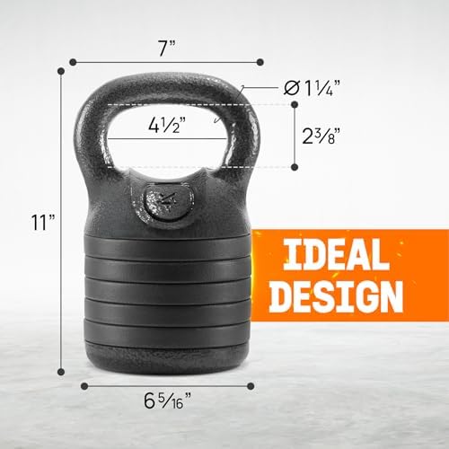 Yes4All Adjustable Kettlebell Set, 20-40 LB Weight Set, Black Yes4All Adjustable Kettlebell Set, Solid Cast Iron Handle,