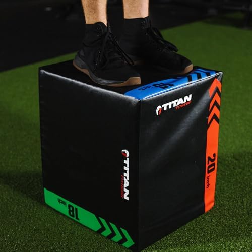 Titan Fitness Heavy Duty Pro-Duty HIIT Foam Plyometric Box for Home and Gym Use - Box Squats and Step-Ups, Suitable for