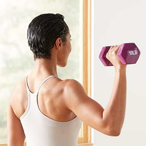 Amazon Basics Vinyl Coated Dumbbell Hand Weights for Home Gym Fitness Lovers | Amazon Basics Vinyl Coated Dumbbell Hand