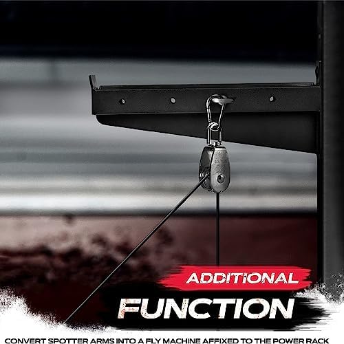 Yes4All 1000 LBS Capacity Safety Squat Bar Attachment for 2x2 Inch Tube Squat Rack and Power Cage - Ideal for Home Gym a