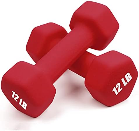 Portzon Dumbbells 10 Colors Options 1-15LB Anti-Slip Anti-Roll Hex Shape