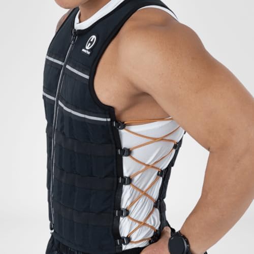 HYPERWEAR Hyper Vest ELITE - Adjustable Weight Vest - Stretch CORDURA® Fabric - Zipper Thin Steel Weights - Running & St