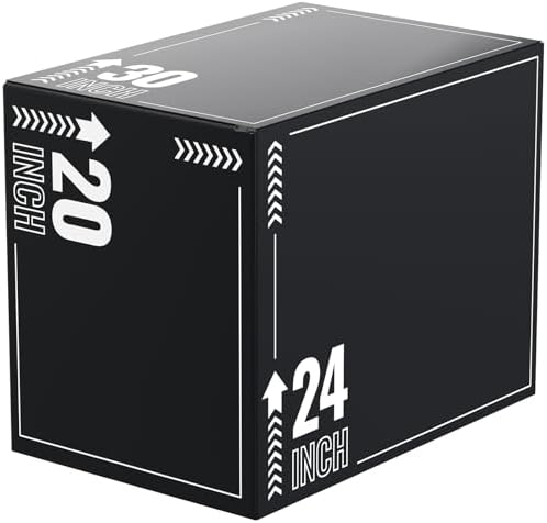 Papababe 3-in-1 Plyometric Jump Box Workout Equipment, Home Gym Box Jumps, Anti Slip Surface and High Density Foam, Home