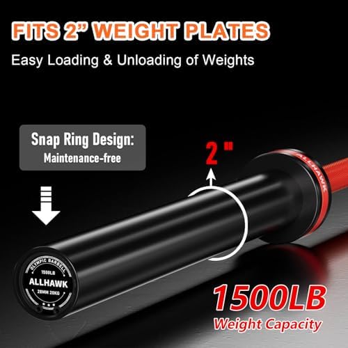 Olympic Barbell 7ft 45LB for Weightlifting Powerlifting, Home Gym Strength Training, Squats Deadlifts Presses Rows Curls